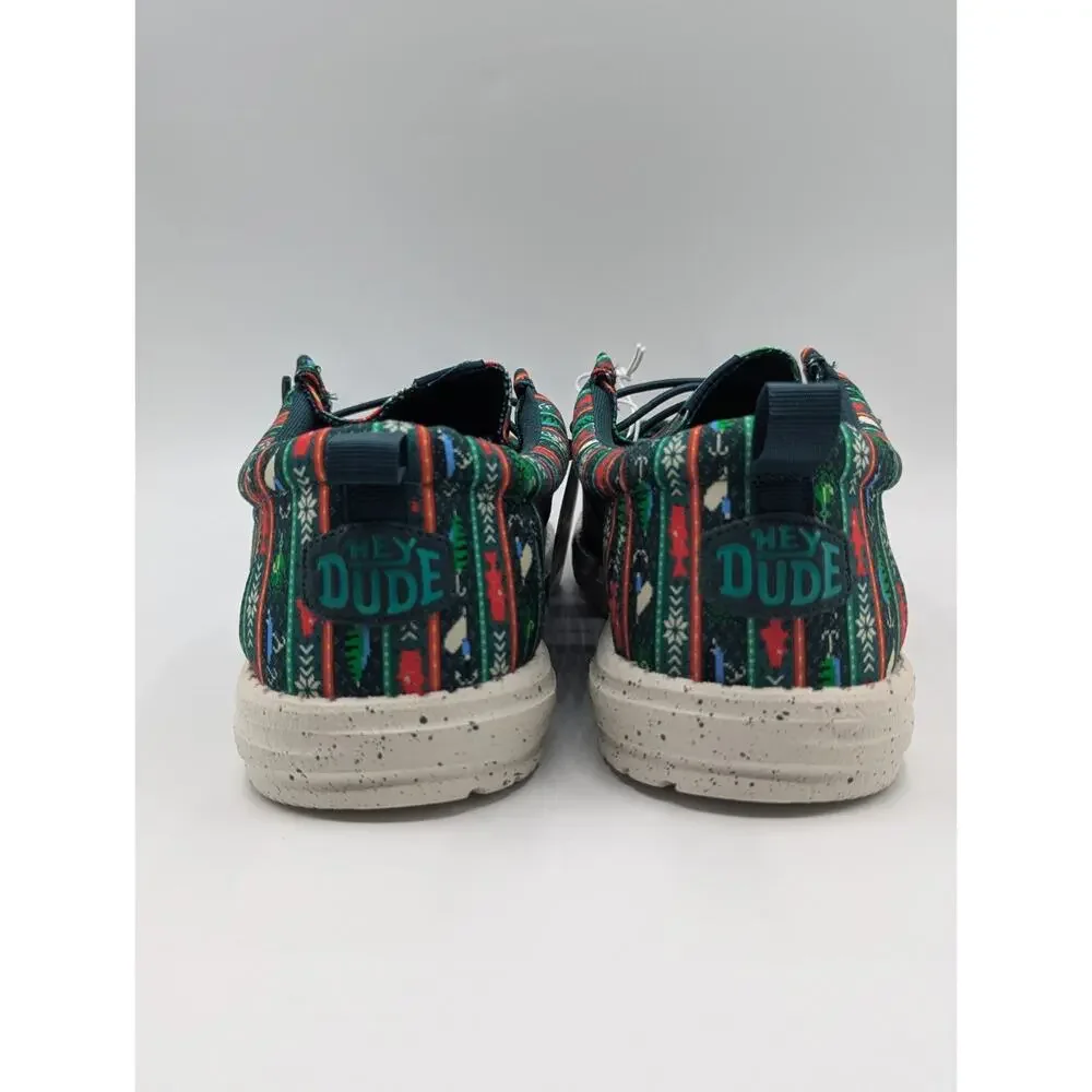 Hey Dude Wally Fishmas Sweater Mens Size 11 Pine Green Slip-On Shoes New